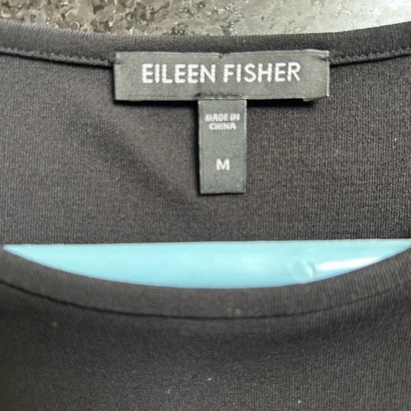 Eileen Fisher Black Silk Long Sleeve Top - Picture 3 of 5